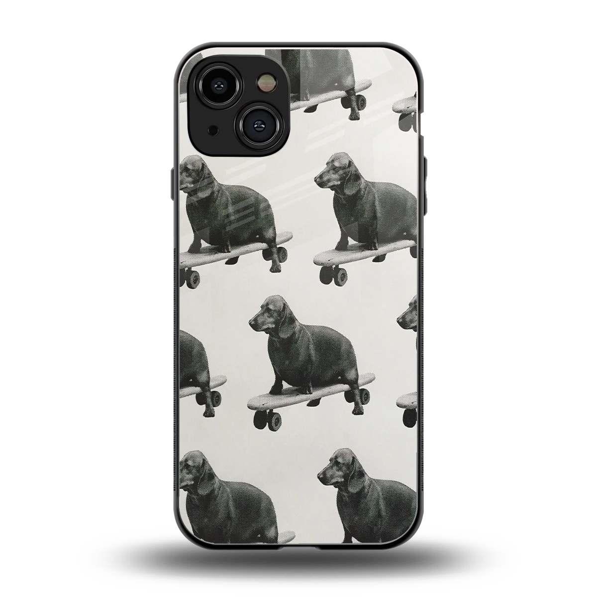Pup Skater back phone cover | glass case for iphone 15
