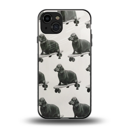 Pup Skater back phone cover | glass case for iphone 15