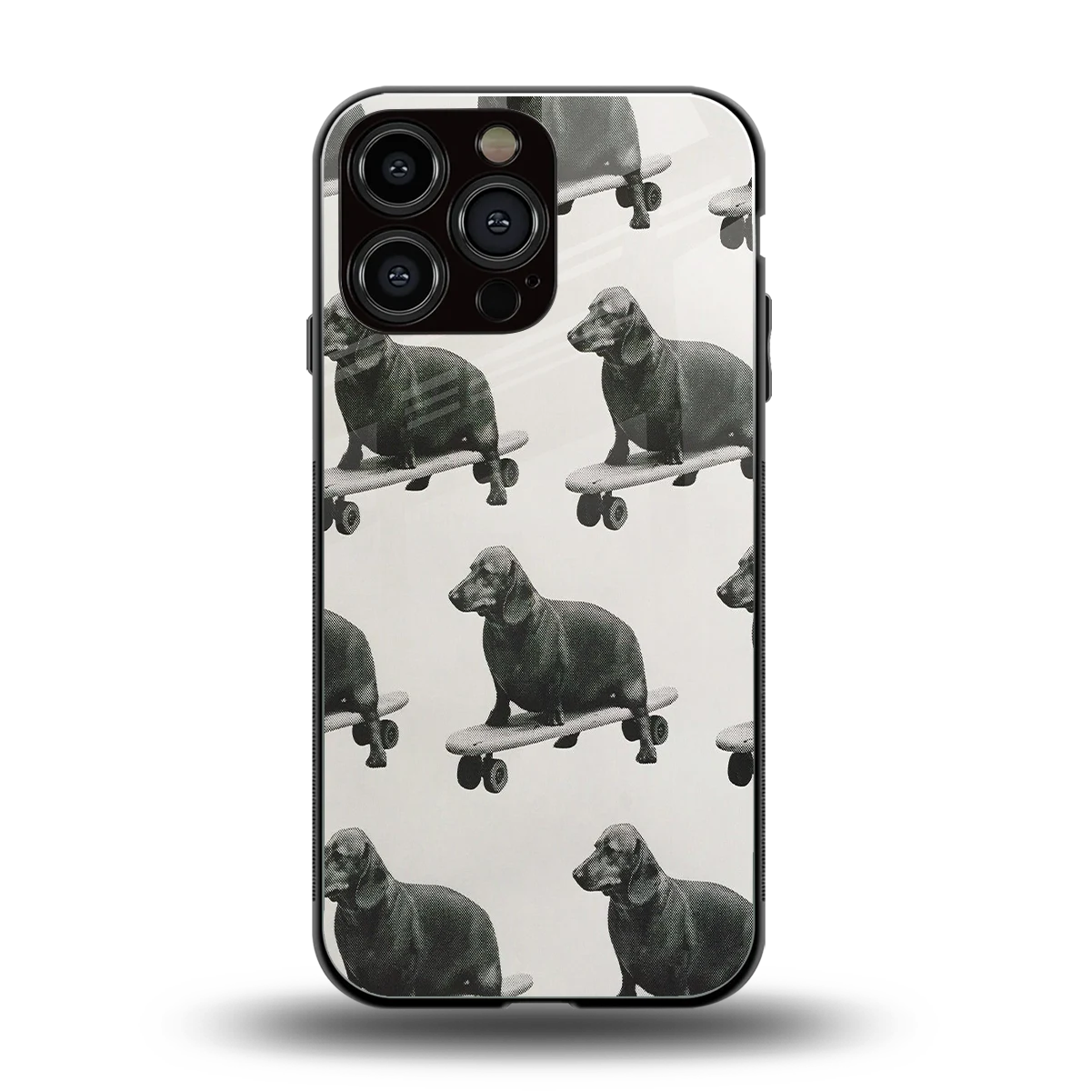 Pup Skater back phone cover | glass case for iphone 16 pro max