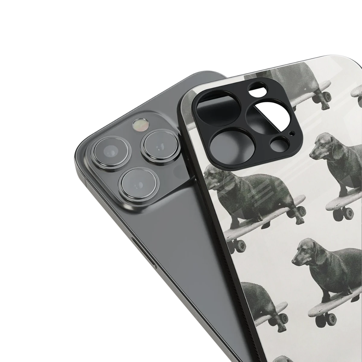 Pup Skater stylish phone case for iphone 14 plus | glossy glass and slim fit