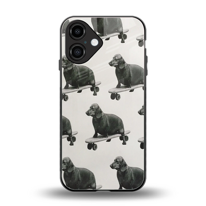 Pup Skater back phone cover | glass case for iphone 16