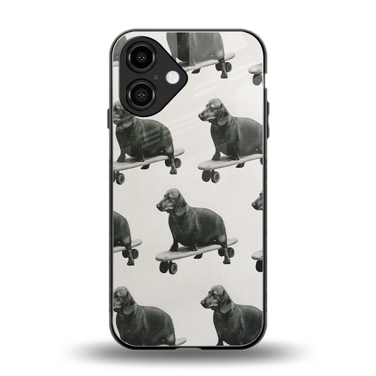 Pup Skater back phone cover | glass case for iphone 16