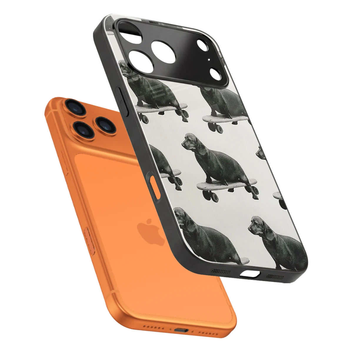 Pup Skater sleek iphone 17 pro cover with tempered glass back and TPU edges