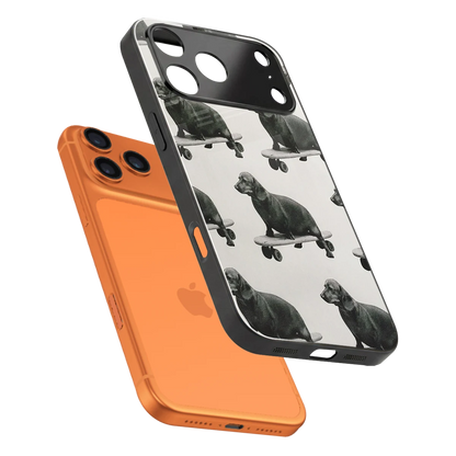 Pup Skater sleek iphone 17 pro cover with tempered glass back and TPU edges
