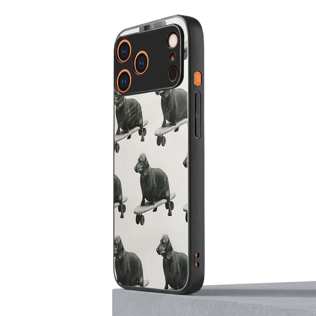 Pup Skater iphone 17 pro mobile cover | shockproof glass phone case