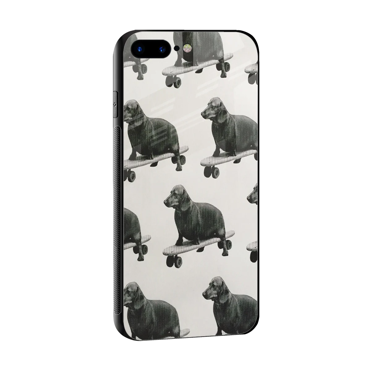 Pup Skater sleek iphone 7 plus cover with tempered glass back and TPU edges