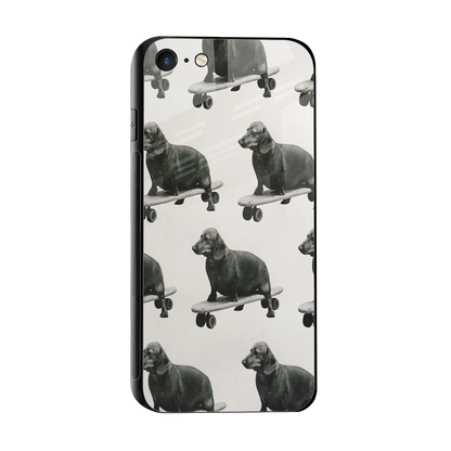 Pup Skater sleek iphone 7 cover with tempered glass back and TPU edges