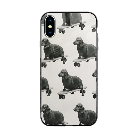 Pup Skater back phone cover | glass case for iphone xs