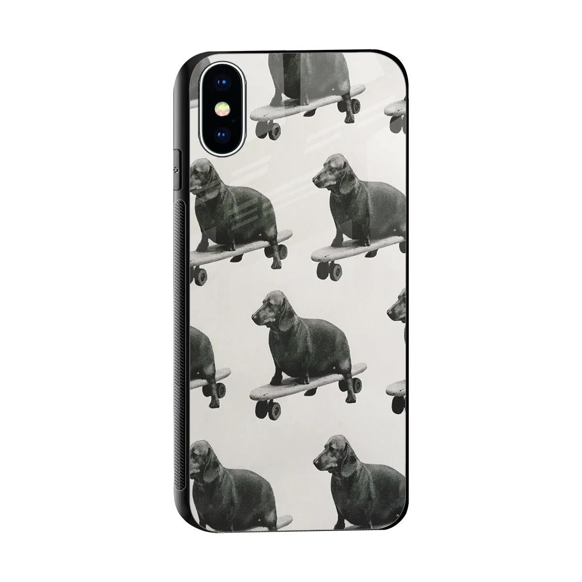 Pup Skater sleek iphone x cover with tempered glass back and TPU edges