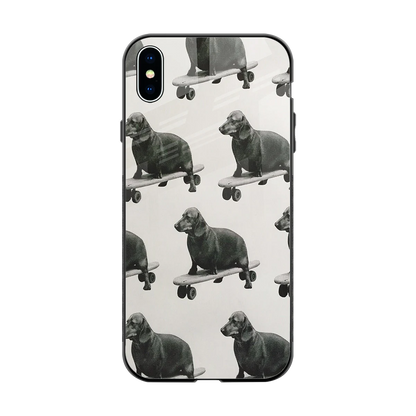 Pup Skater back phone cover | glass case for iphone xs max