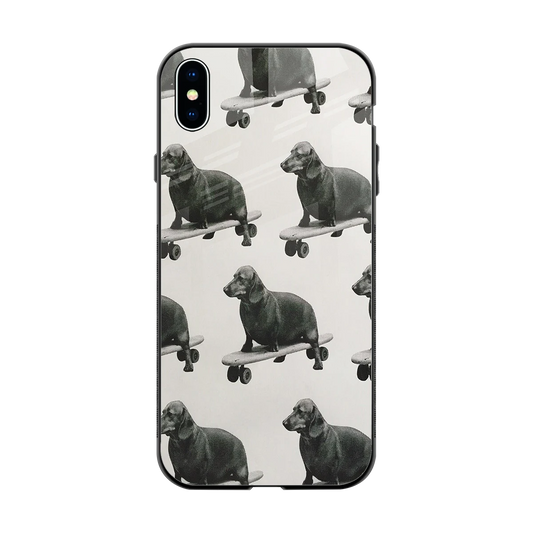 Pup Skater back phone cover | glass case for iphone xs max