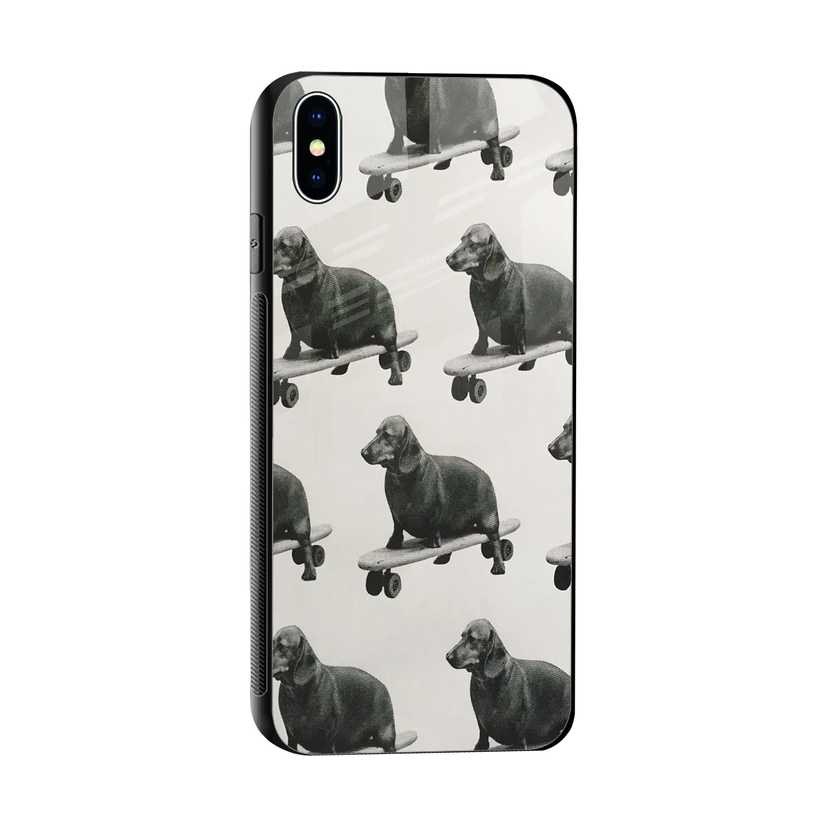 Pup Skater sleek iphone xs max cover with tempered glass back and TPU edges
