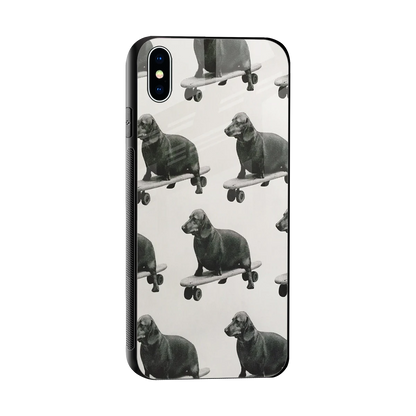 Pup Skater sleek iphone xs max cover with tempered glass back and TPU edges