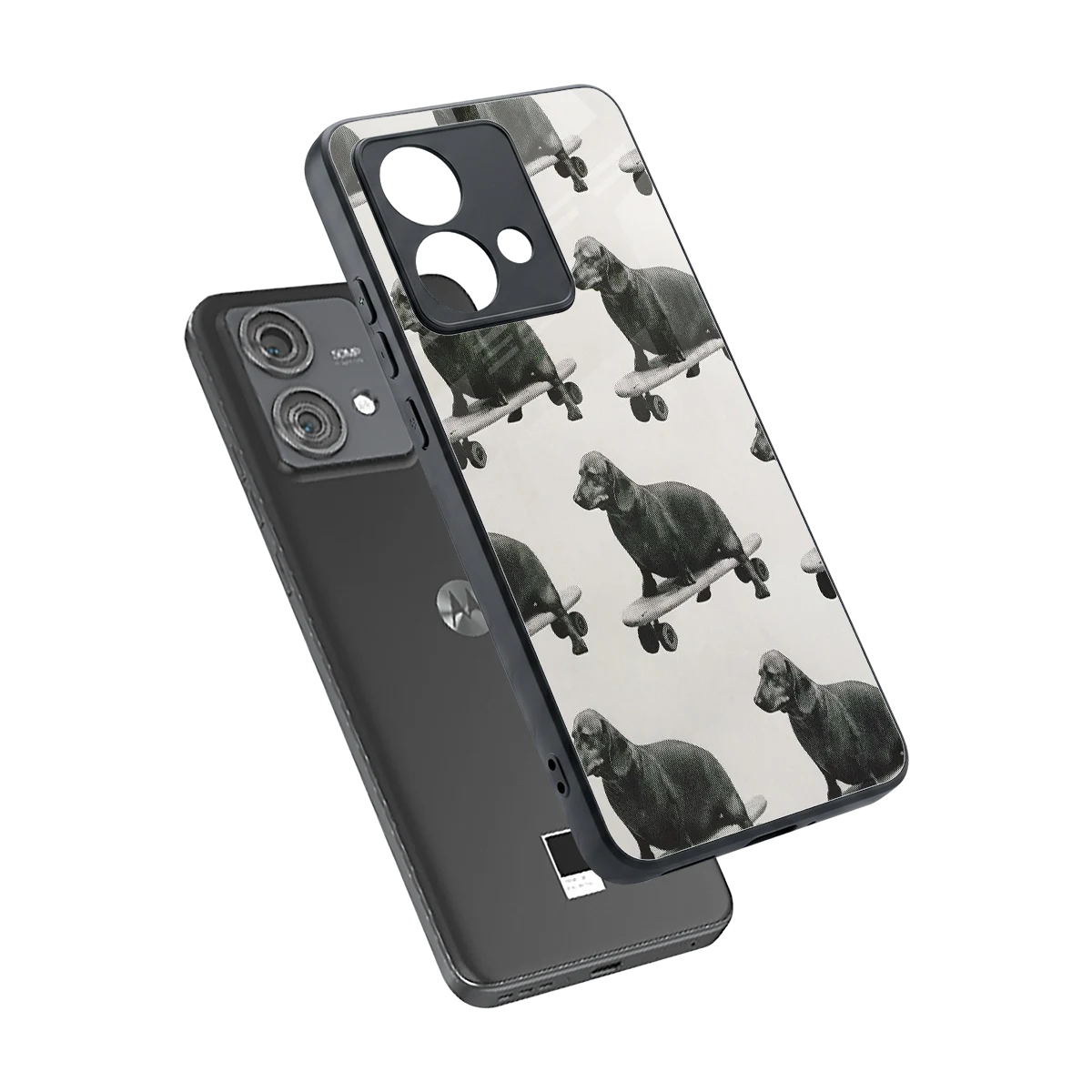 Pup Skater sleek motorola edge 40 neo 5g cover with tempered glass back and TPU edges