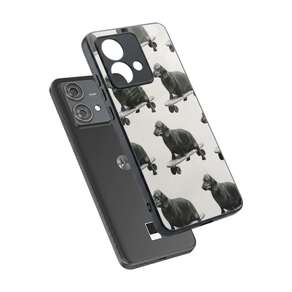 Pup Skater sleek motorola edge 40 neo 5g cover with tempered glass back and TPU edges