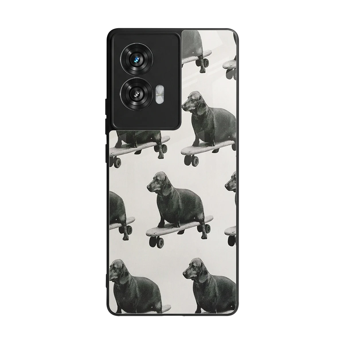 Pup Skater back phone cover | glass case for motorola edge 50 fusion