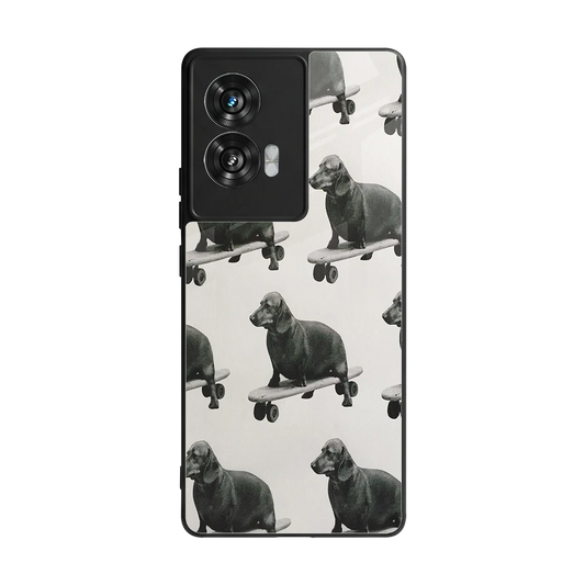 Pup Skater back phone cover | glass case for motorola edge 50 fusion