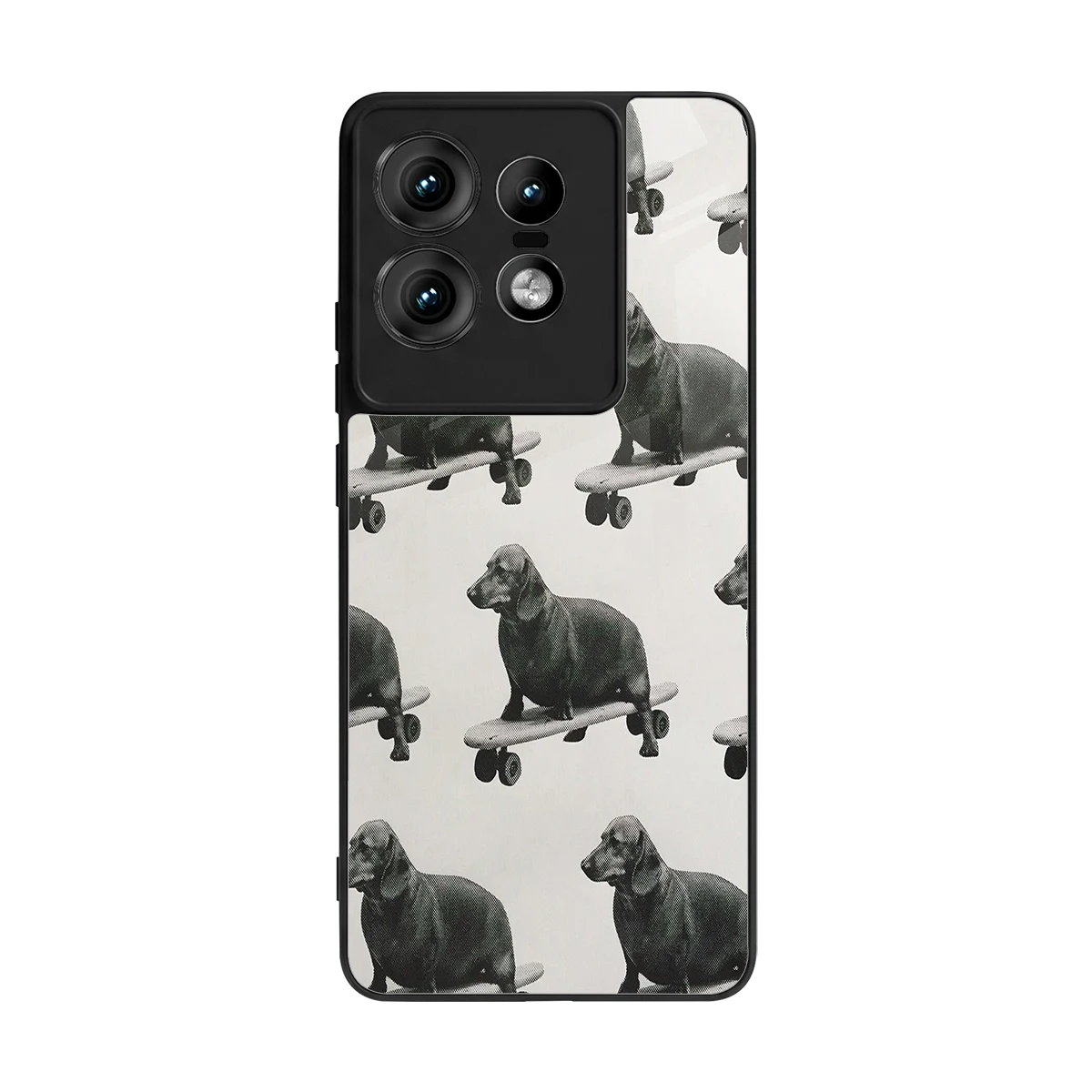 Pup Skater back phone cover | glass case for motorola edge 50 pro