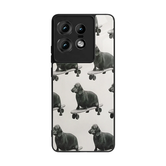 Pup Skater back phone cover | glass case for motorola edge 50 pro