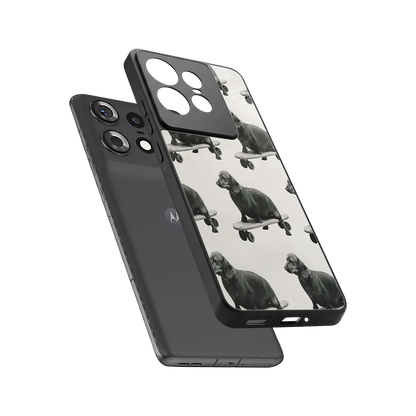 Pup Skater sleek motorola edge 50 pro cover with tempered glass back and TPU edges