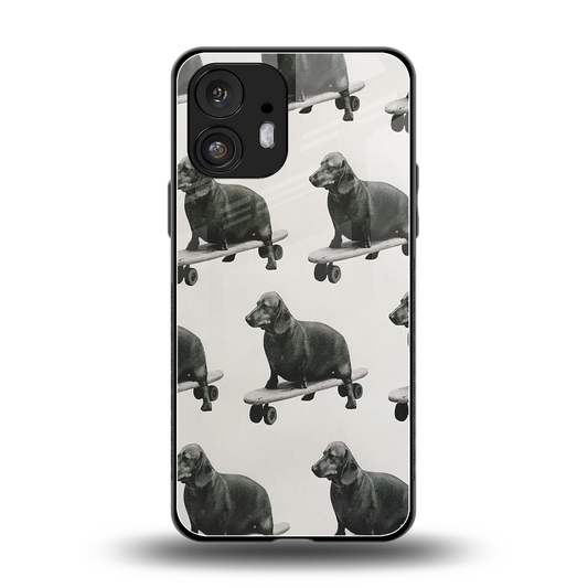 Pup Skater back phone cover | glass case for nothing phone 2