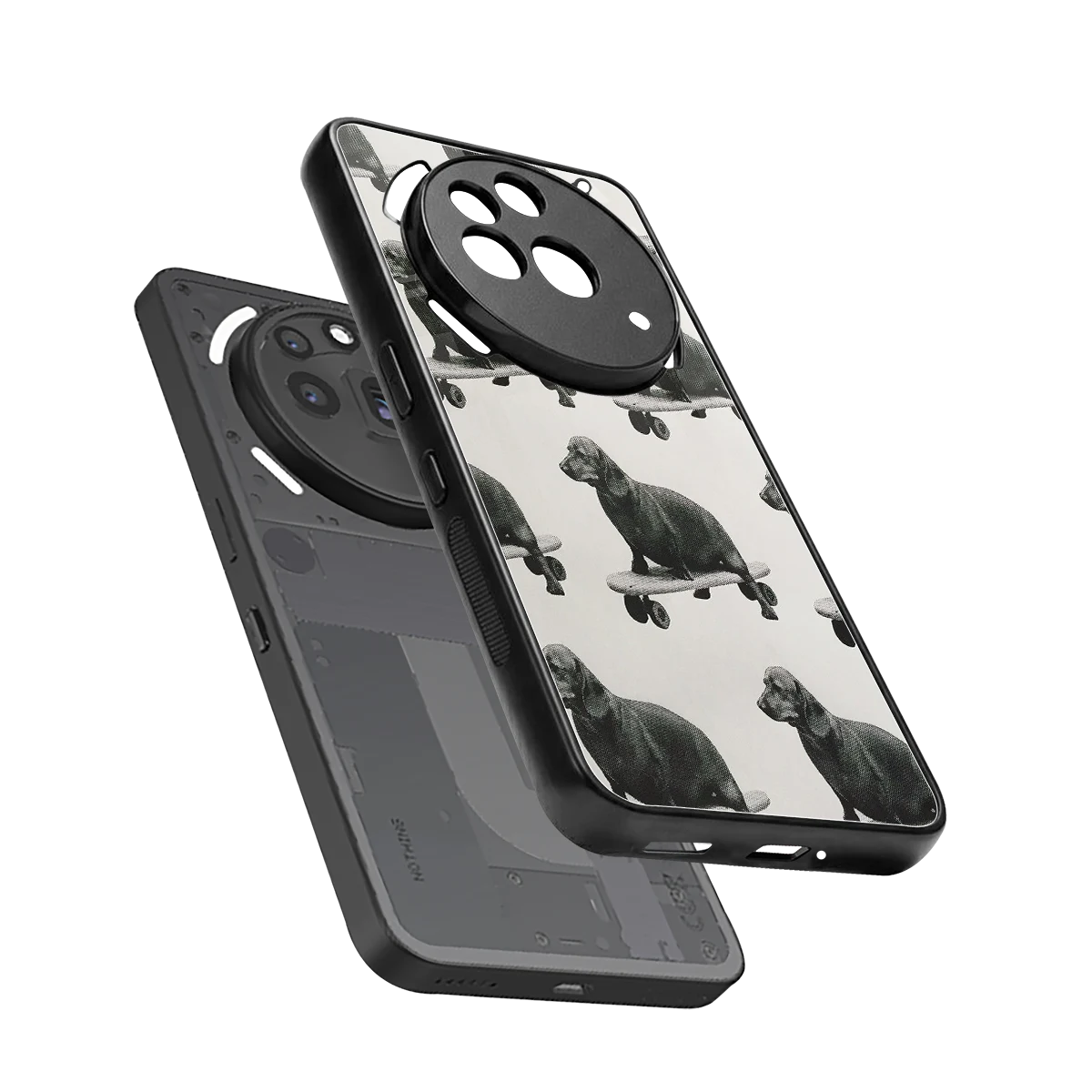 Pup Skater sleek nothing phone 3a pro cover with tempered glass back and TPU edges