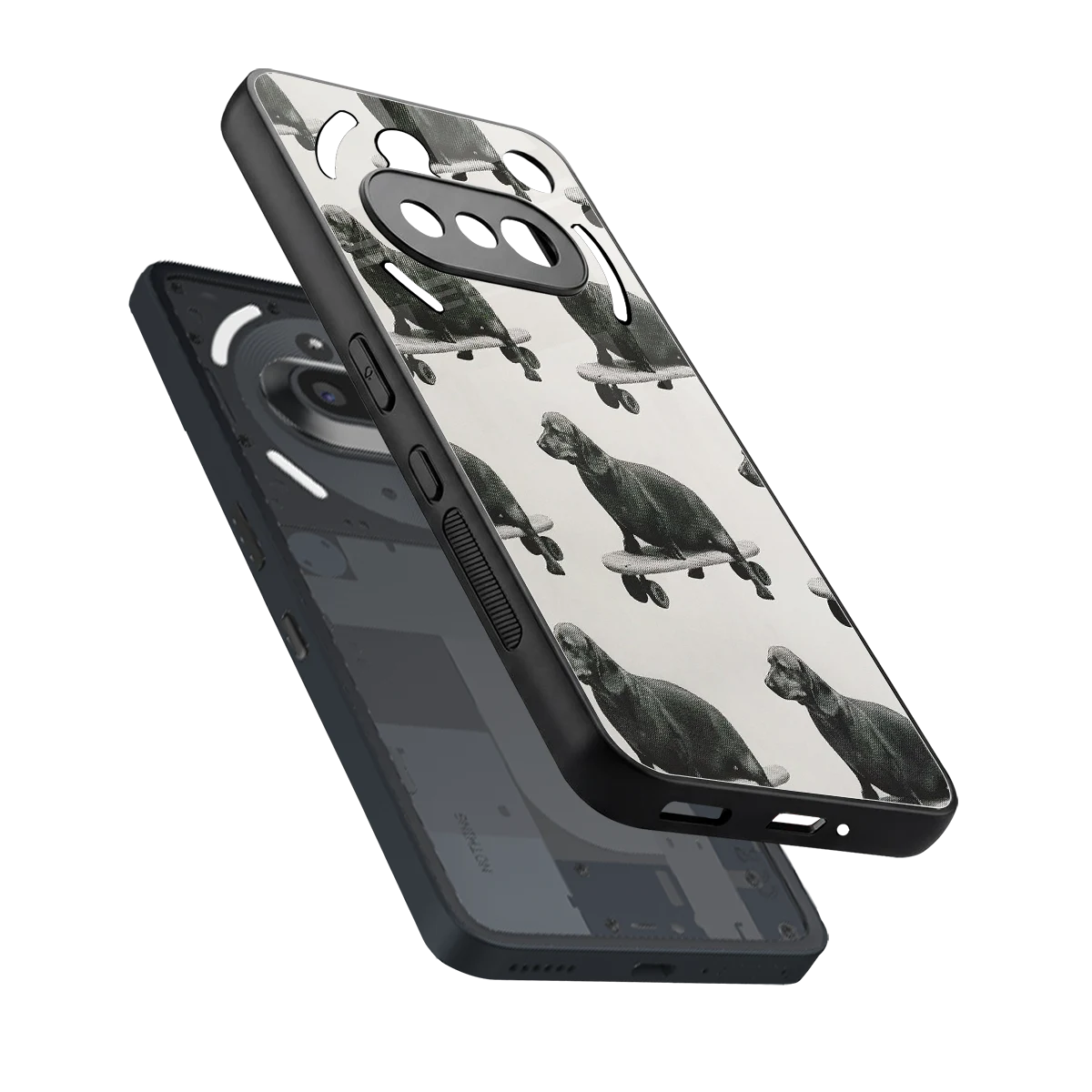 Pup Skater sleek nothing phone 3a cover with tempered glass back and TPU edges