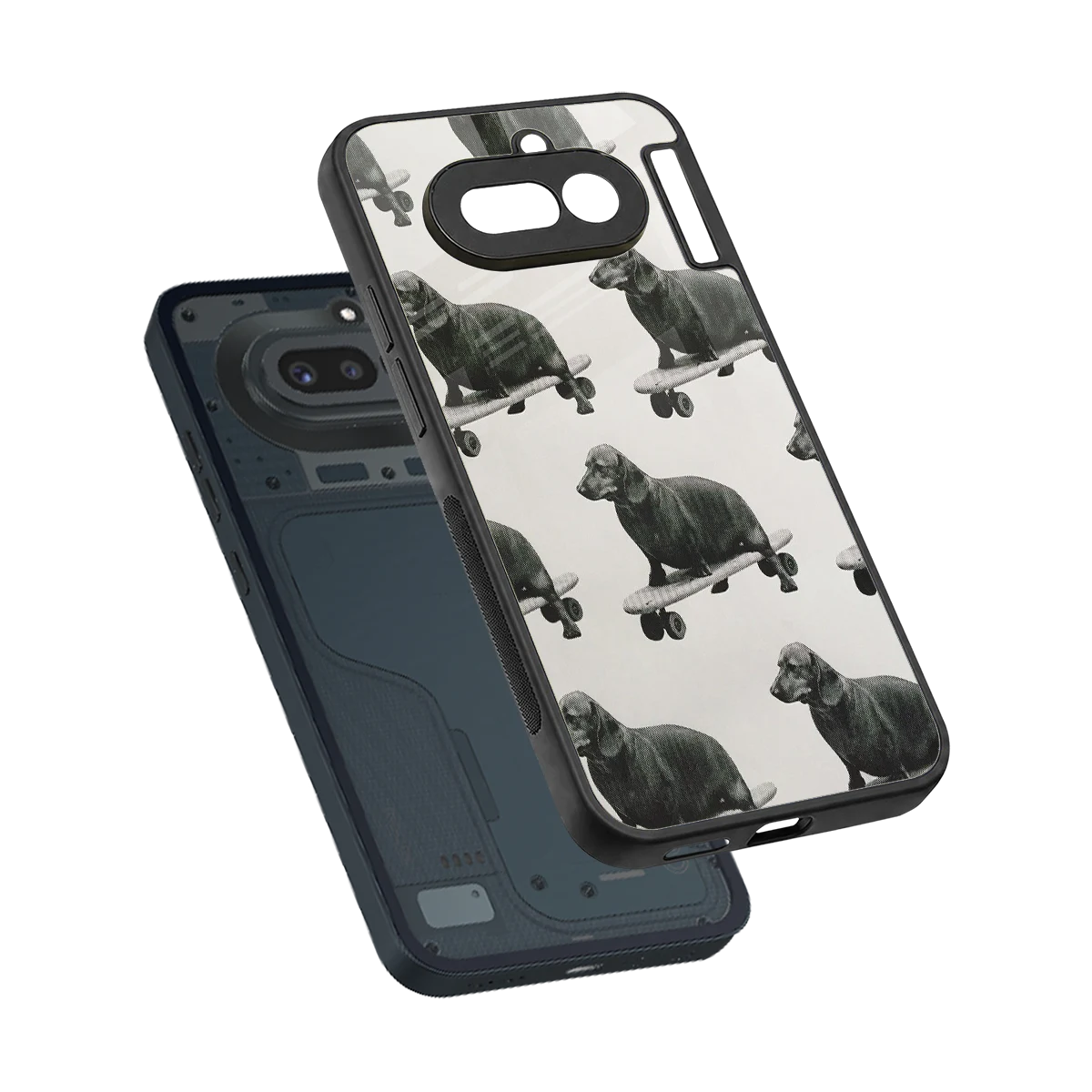 Pup Skater sleek nothing phone 4a cover with tempered glass back and TPU edges