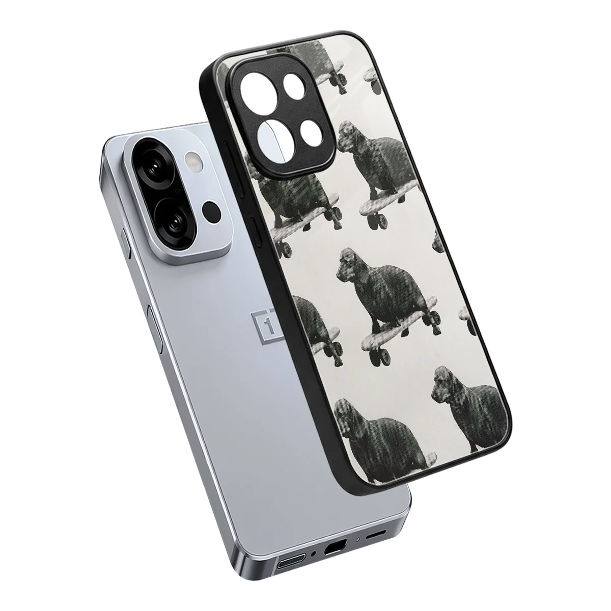 Pup Skater sleek oneplus 13s cover with tempered glass back and TPU edges