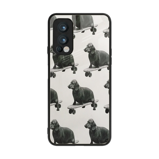 Pup Skater back phone cover | glass case for oneplus nord 2