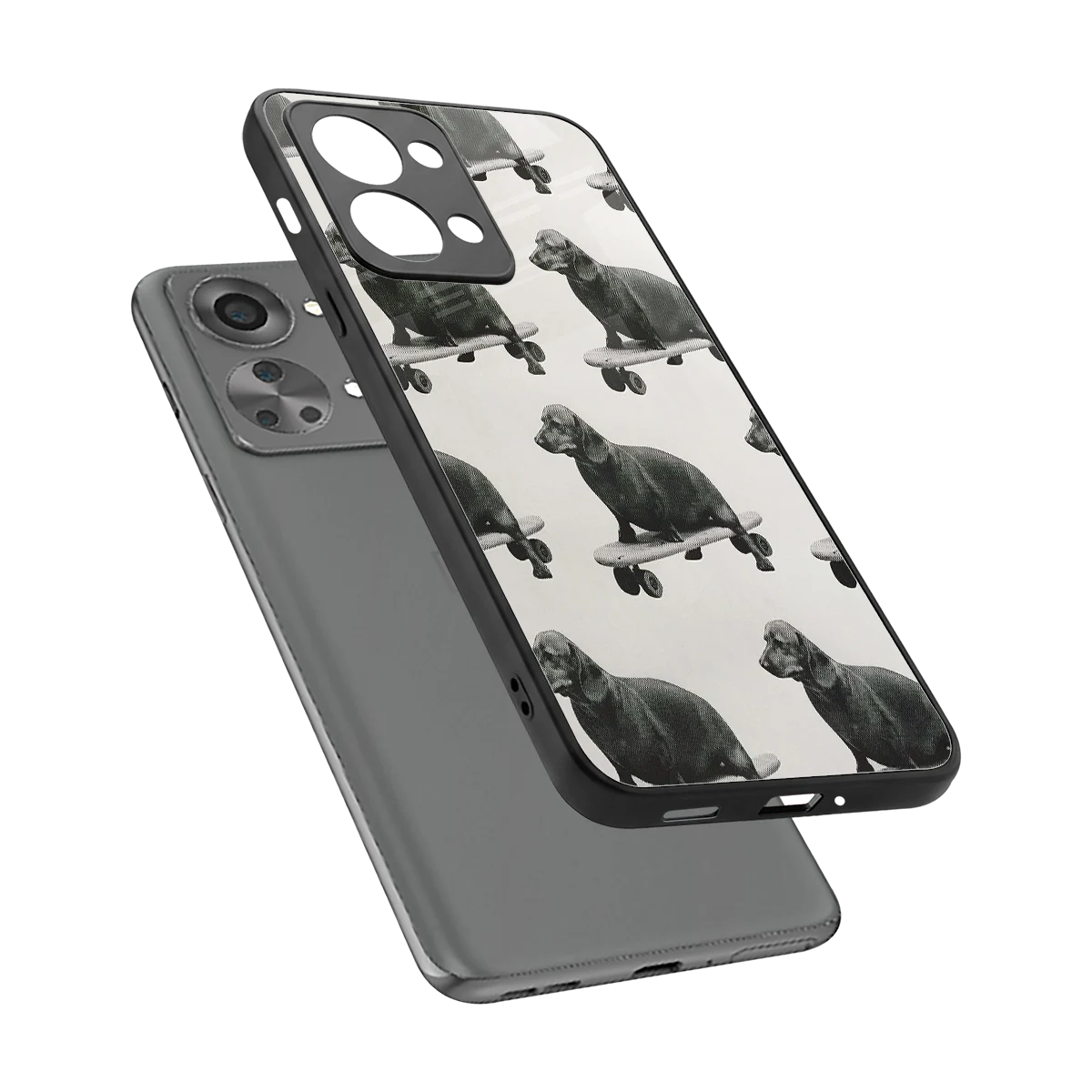 Pup Skater sleek oneplus nord 2t cover with tempered glass back and TPU edges