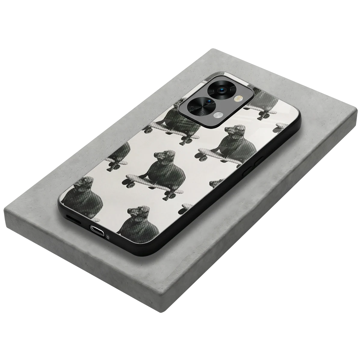 Pup Skater stylish phone case for oneplus nord 2t | glossy glass and slim fit