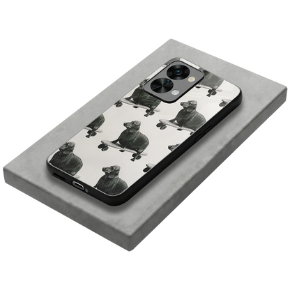 Pup Skater stylish phone case for oneplus nord 2t | glossy glass and slim fit