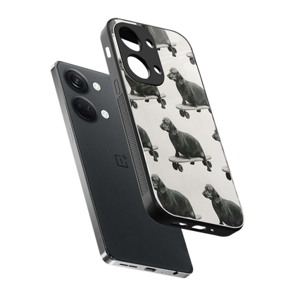 Pup Skater sleek oneplus nord 3 cover with tempered glass back and TPU edges