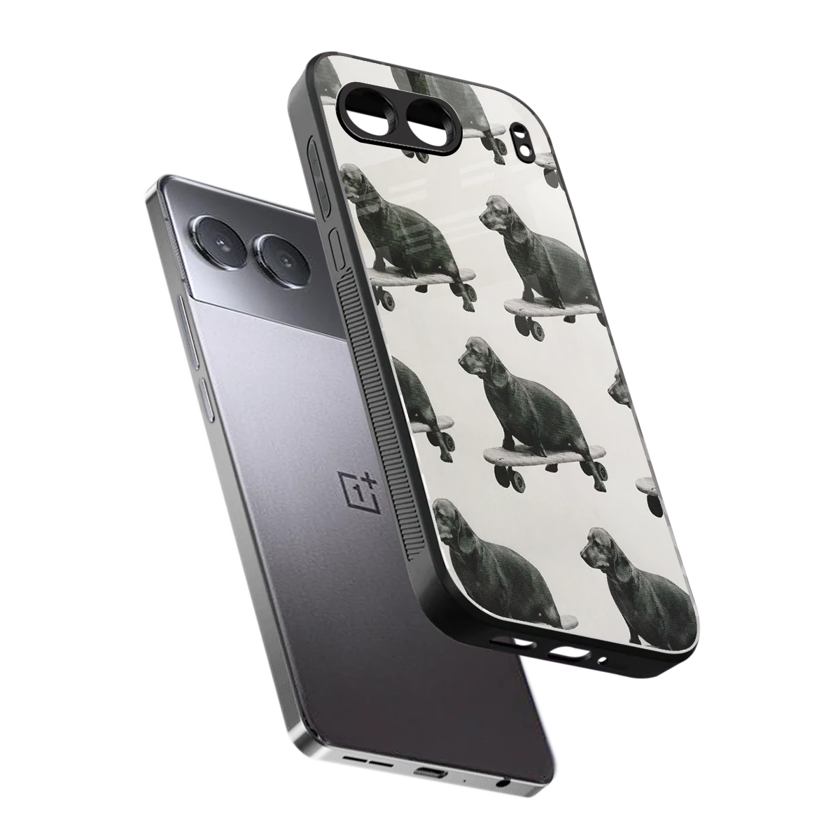 Pup Skater sleek oneplus nord 4 cover with tempered glass back and TPU edges