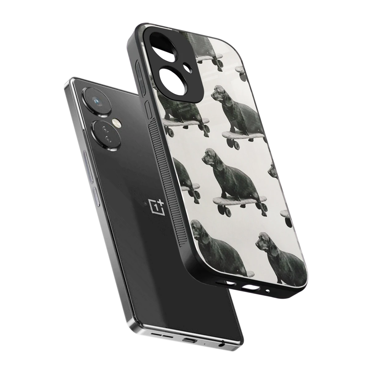 Pup Skater sleek oneplus nord ce 3 cover with tempered glass back and TPU edges