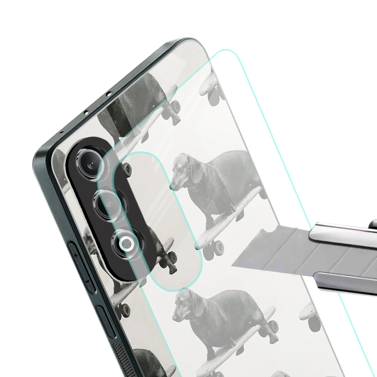 Pup Skater stylish phone case for oneplus nord ce 4 | glossy glass and slim fit