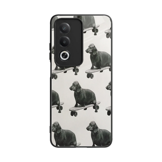 Pup Skater back phone cover | glass case for oppo a3 pro