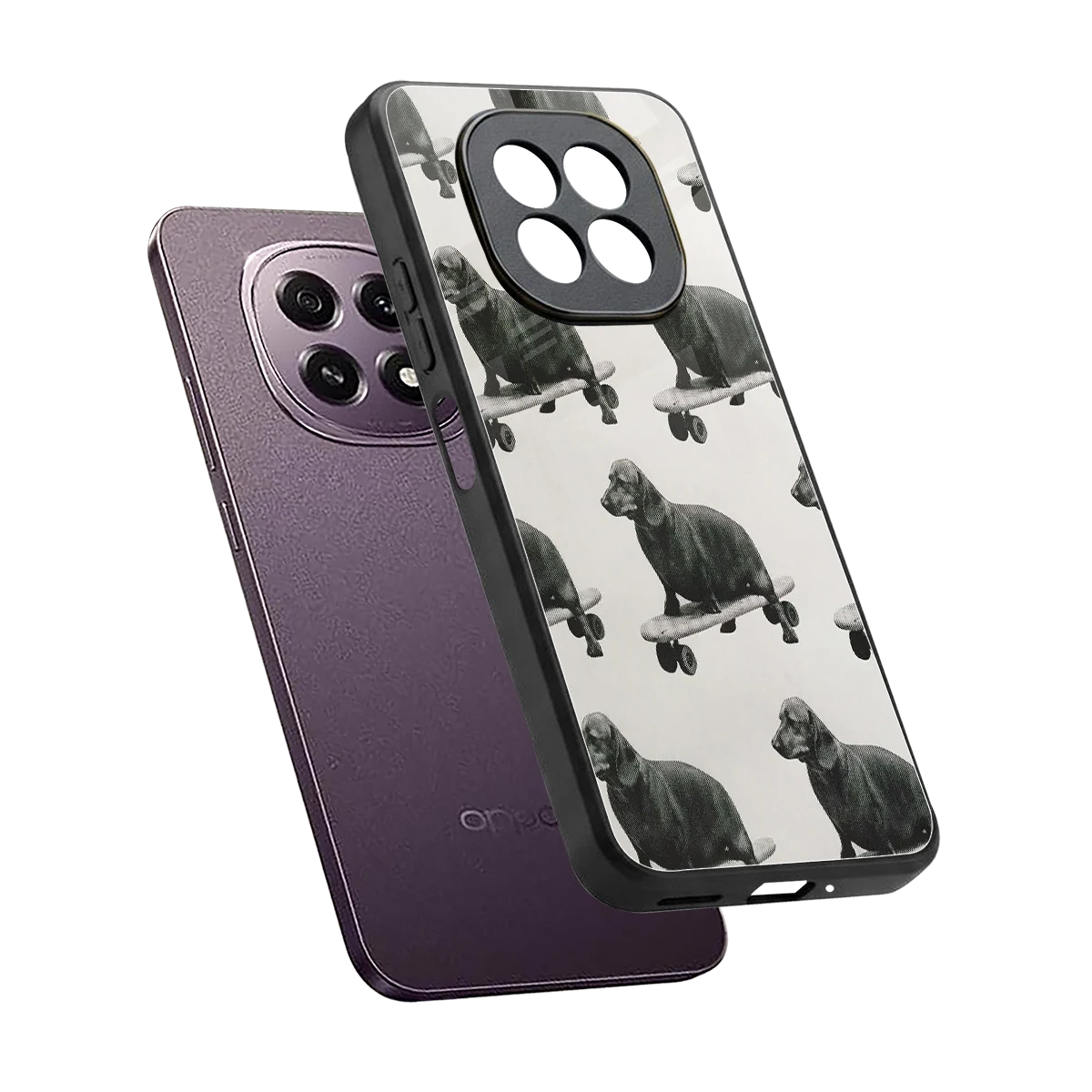 Pup Skater sleek oppo f29 5g cover with tempered glass back and TPU edges