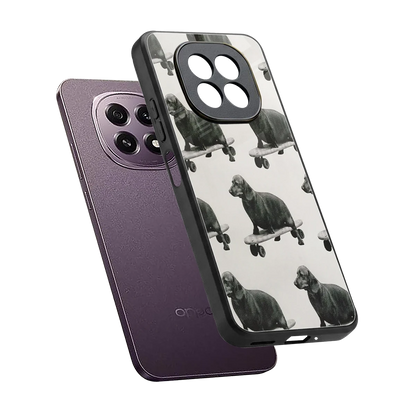 Pup Skater sleek oppo f29 5g cover with tempered glass back and TPU edges