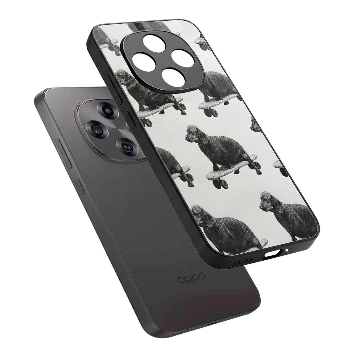 Pup Skater sleek oppo f31 pro 5g cover with tempered glass back and TPU edges