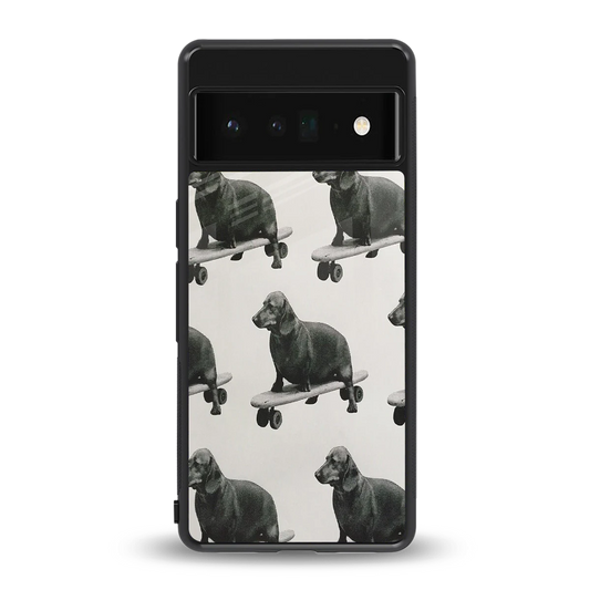 Pup Skater back phone cover | glass case for google pixel 6 pro