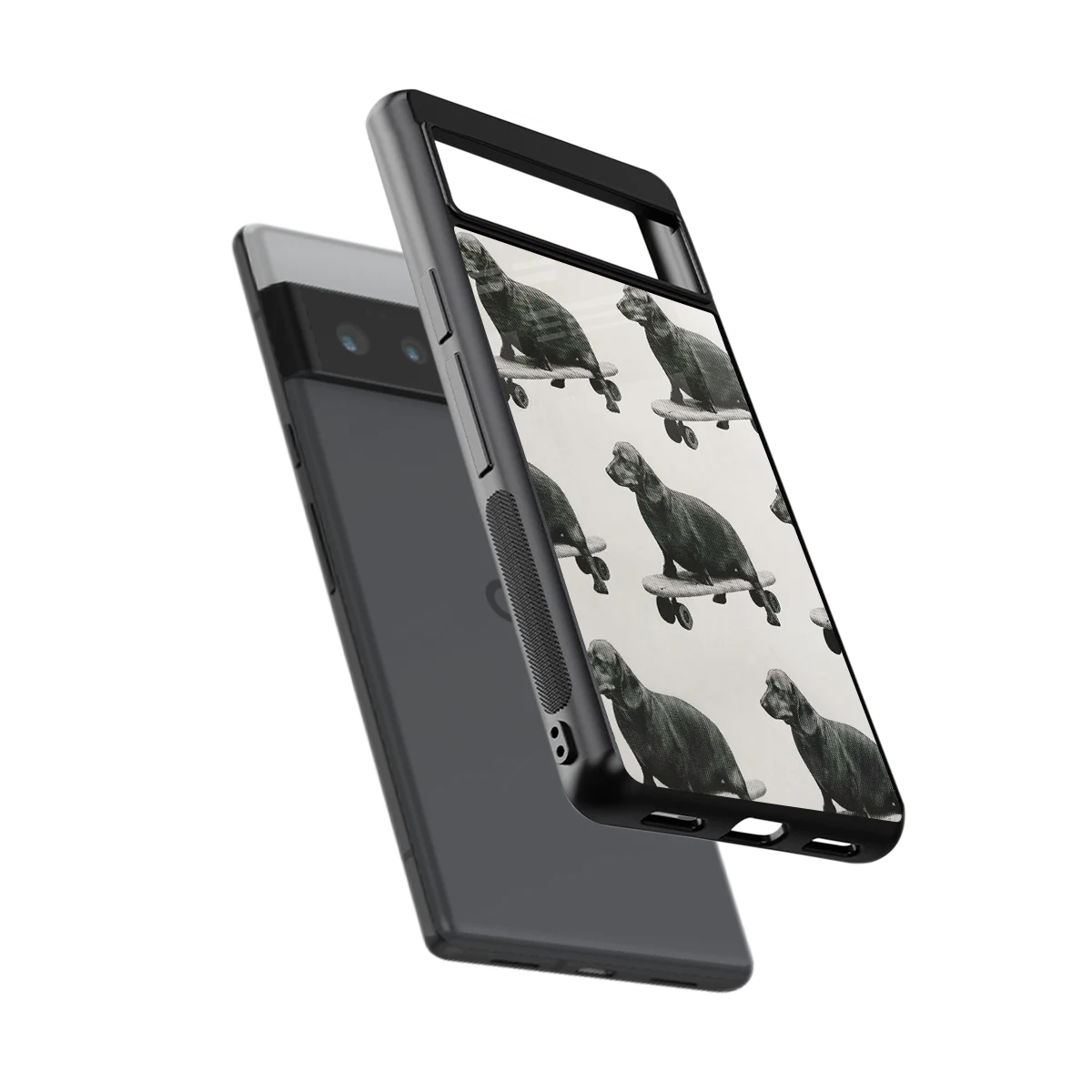 Pup Skater sleek google pixel 6 pro cover with tempered glass back and TPU edges