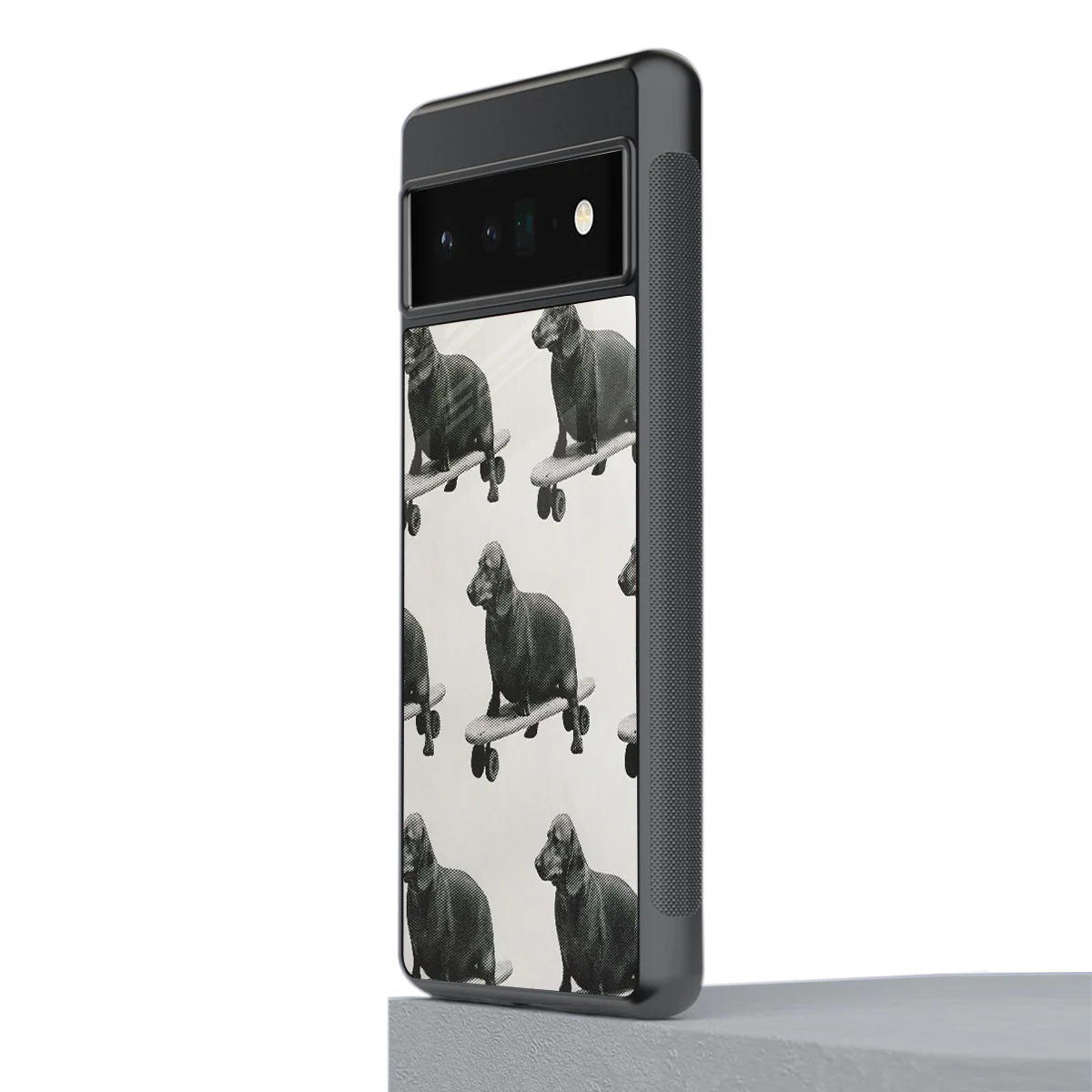 Pup Skater stylish phone case for google pixel 6 pro | glossy glass and slim fit