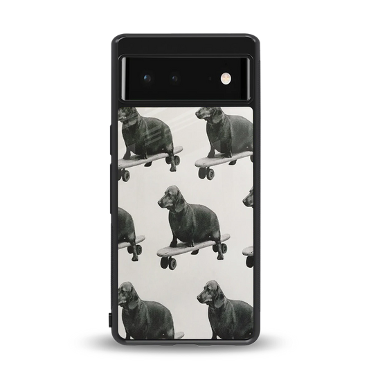 Pup Skater back phone cover | glass case for google pixel 6