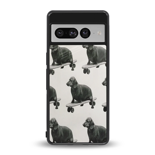 Pup Skater back phone cover | glass case for google pixel 7 pro