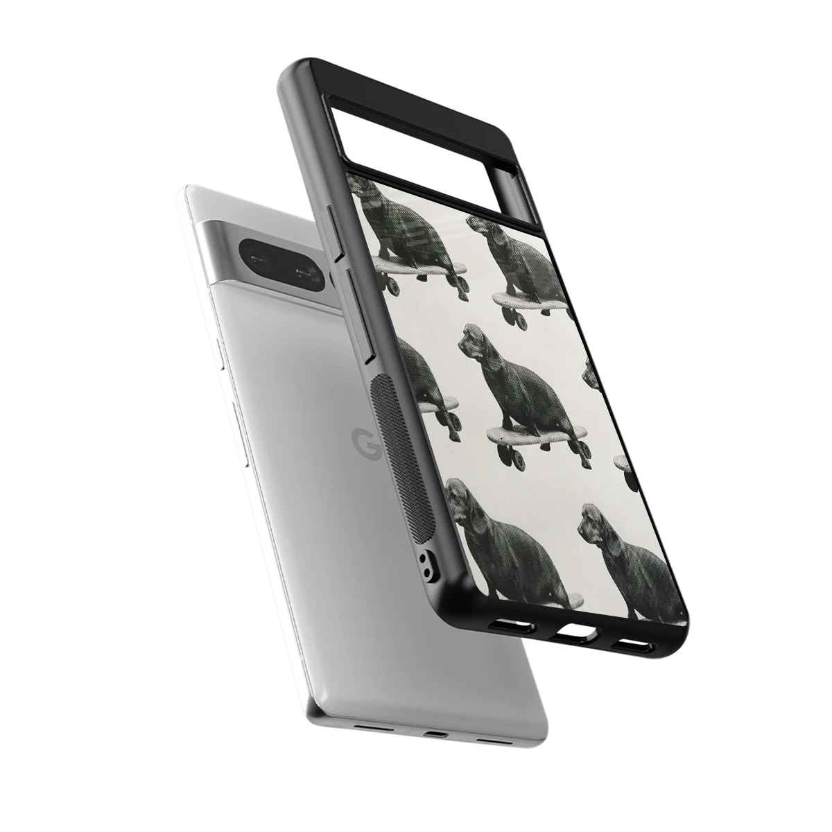 Pup Skater sleek google pixel 7 pro cover with tempered glass back and TPU edges