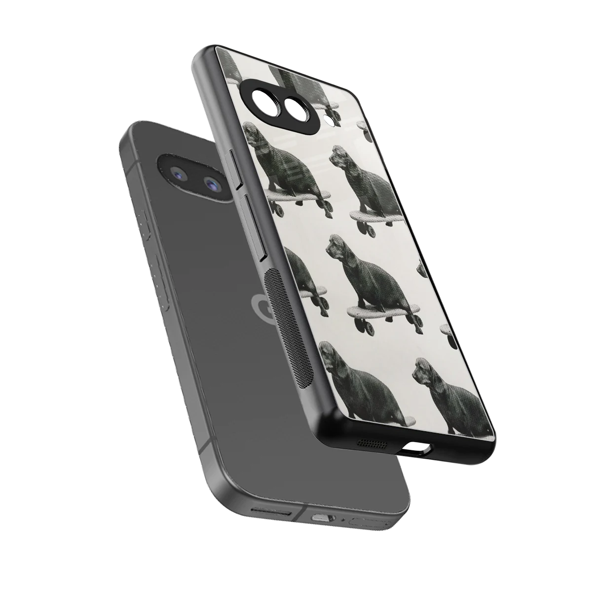 Pup Skater sleek google pixel 10a cover with tempered glass back and TPU edges