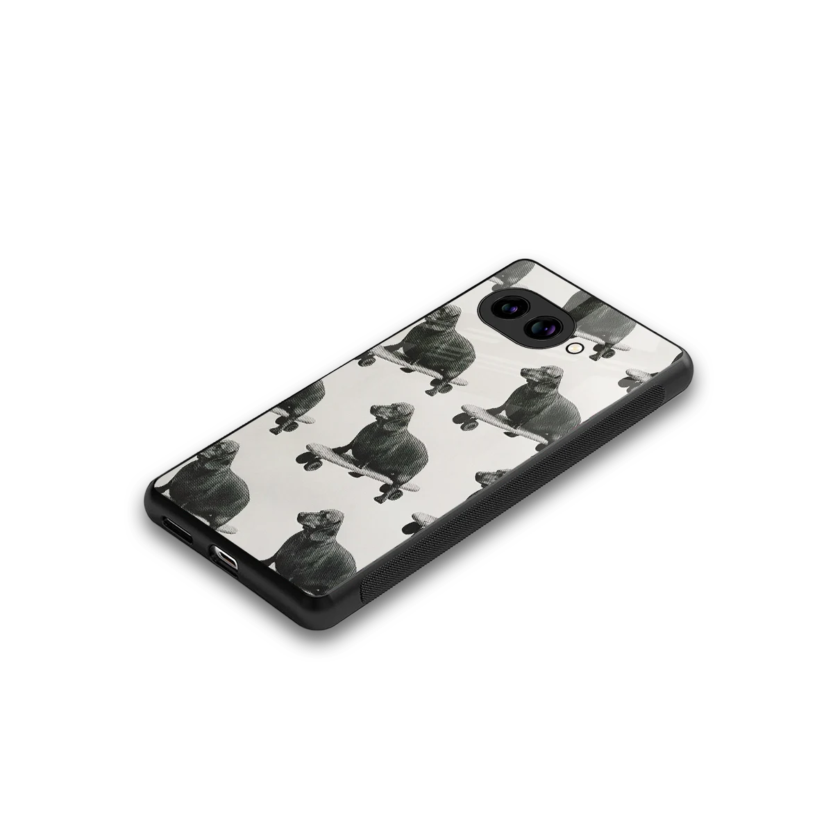 Pup Skater stylish phone case for google pixel 10a | glossy glass and slim fit