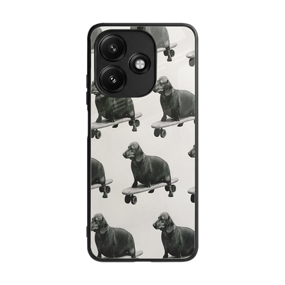 Pup Skater back phone cover | glass case for redmi 12 5g